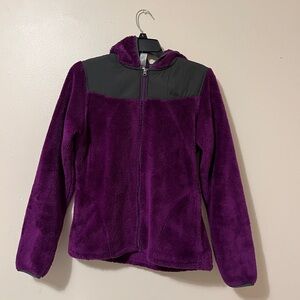 Purple Champion fleece jacket with hoodie.
